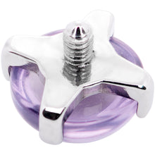 Load image into Gallery viewer, 14G Natural Purple Amethyst Externally Threaded Dermal Anchor Top
