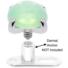 Load image into Gallery viewer, 14G Natural Green Jade Externally Threaded Dermal Anchor Top
