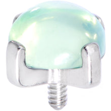 Load image into Gallery viewer, 14G Natural Green Jade Externally Threaded Dermal Anchor Top
