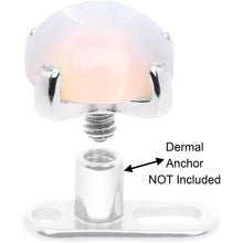 Load image into Gallery viewer, 14G Natural Opalite Externally Threaded Dermal Anchor Top
