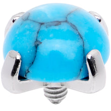 Load image into Gallery viewer, 14G Natural Turquoise Externally Threaded Dermal Anchor Top
