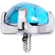 Load image into Gallery viewer, 14G Natural Turquoise Externally Threaded Dermal Anchor Top
