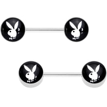 Load image into Gallery viewer, Licensed Playboy Bunny Barbell Nipple Ring Set
