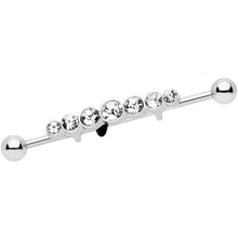 Load image into Gallery viewer, 14G Clear Gem Super Seven Industrial Barbell 38mm
