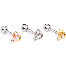 Load image into Gallery viewer, 16G 1/4 Aurora Gem Flower Cartilage Tragus Earring Set of 3
