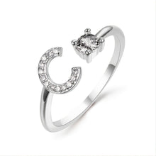 Load image into Gallery viewer, Popular Fashion Silvery AZ Letter Ring Initials Wedding Love Couple Rings Bridesmaid Gift
