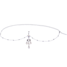 Load image into Gallery viewer, Aurora Gem Dancing Queen Chandelier Dangle Belly Ring Belly Chain
