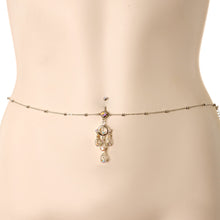 Load image into Gallery viewer, Aurora Gem Dancing Queen Chandelier Dangle Belly Ring Belly Chain
