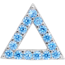 Load image into Gallery viewer, 16G 1/4 Aqua Gem Triangle Cartilage Tragus
