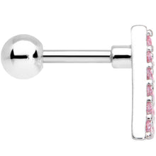 Load image into Gallery viewer, 16G 1/4 Pink Gem Triangle Cartilage Tragus
