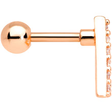 Load image into Gallery viewer, 16G 1/4 Clear Gem Rose Gold Tone Triangle Cartilage Tragus

