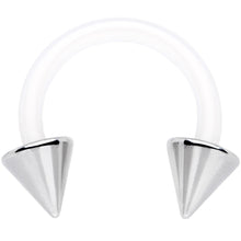 Load image into Gallery viewer, 14G 3/8 Flexible Bioplast Cone End Horseshoe Circular Barbell
