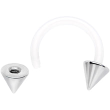 Load image into Gallery viewer, 14G 3/8 Flexible Bioplast Cone End Horseshoe Circular Barbell
