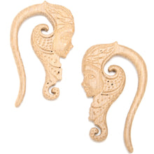 Load image into Gallery viewer, Hand Carved Wood Forest Nymph Hanger Plug Set 6mm to 18mm
