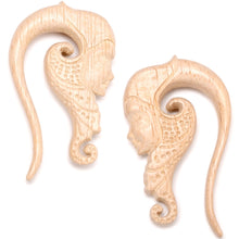 Load image into Gallery viewer, Hand Carved Wood Forest Nymph Hanger Plug Set 6mm to 18mm
