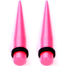 Load image into Gallery viewer, Flirty Fuchsia Lightweight Pink Acrylic Straight Taper Set 10mm to 18mm
