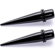 Load image into Gallery viewer, Lightweight Black Acrylic Straight Taper Set 10mm to 25mm
