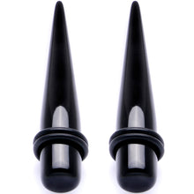 Load image into Gallery viewer, Lightweight Black Acrylic Straight Taper Set 10mm to 25mm
