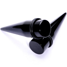 Load image into Gallery viewer, Lightweight Black Acrylic Straight Taper Set 10mm to 25mm
