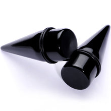 Load image into Gallery viewer, Lightweight Black Acrylic Straight Taper Set 10mm to 25mm
