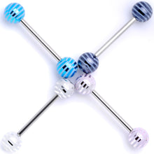 Load image into Gallery viewer, Evening Stripes Party Barbell Tongue Ring Set of 4

