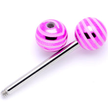 Load image into Gallery viewer, Bright Stripes Party Barbell Tongue Ring Set of 4
