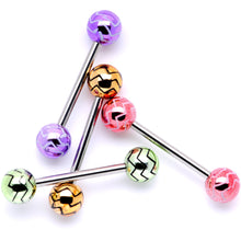 Load image into Gallery viewer, Summer Party Zig Zag Barbell Tongue Ring Set of 4
