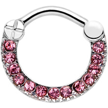 Load image into Gallery viewer, 16G 5/16 Pink Gem Paved Glamour Cartilage Clicker
