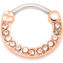 Load image into Gallery viewer, 16G 5/16 Clear Gem Rosy Paved Glamour Cartilage Clicker
