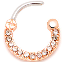 Load image into Gallery viewer, 16G 5/16 Clear Gem Rosy Paved Glamour Cartilage Clicker
