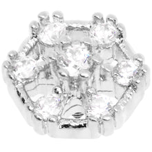 Load image into Gallery viewer, 14G Clear Gem Externally Threaded Dermal Anchor Top
