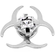 Load image into Gallery viewer, 14G Clear Gem Biohazard Dermal Anchor Top
