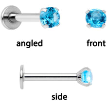Load image into Gallery viewer, 16G 1/4 Blue Gem Flowers Cartilage Tragus Earring Set of 3
