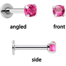 Load image into Gallery viewer, 16G 1/4 Pink Gem Rainbow Cartilage Tragus Earring Set of 3
