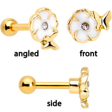 Load image into Gallery viewer, 16G 1/4 Clear Gem Gold Tone Spring Cartilage Tragus Set of 3
