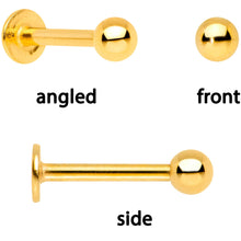 Load image into Gallery viewer, 16G 1/4 Clear Gem Gold Tone Daisy Flower Cartilage Tragus Set of 3
