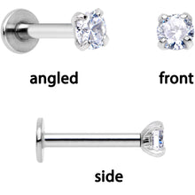 Load image into Gallery viewer, 16G 1/4 Clear Gem Gold Tone Daisy Flower Cartilage Tragus Set of 3
