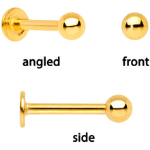 Load image into Gallery viewer, 16G 1/4 Clear Gem Gold Tone Butterfly Cartilage Tragus Set of 3
