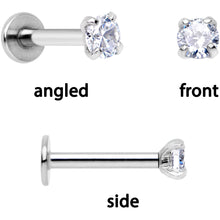 Load image into Gallery viewer, 16G 1/4 Clear Gem Gold Tone Butterfly Cartilage Tragus Set of 3
