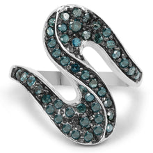 Load image into Gallery viewer, 0.76 Carat Genuine Blue Diamond .925 Sterling Silver Ring
