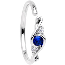 Load image into Gallery viewer, 20G 5/16 Blue Clear Gem Oceans Eye Seamless Circular Ring
