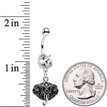 Load image into Gallery viewer, Clear Cubic Zirconia Gem Elephant Inspired Abstract Dangle Belly Ring

