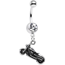 Load image into Gallery viewer, Clear Gem Enjoy The Open Road Dangle Belly Ring

