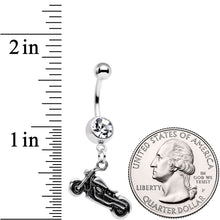 Load image into Gallery viewer, Clear Gem Enjoy The Open Road Dangle Belly Ring
