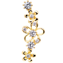 Load image into Gallery viewer, 16G 1/4 Clear CZ Gem Gold Tone Flower Left Ear Cartilage Earring

