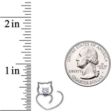 Load image into Gallery viewer, 18G Clear CZ Gem Hey Pretty Kitty Cat Closure Ring
