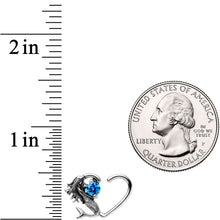 Load image into Gallery viewer, 16G 3/8 Blue CZ Gem Mermaid Treasure Right Heart Closure Ring
