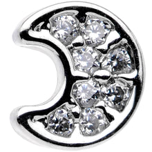 Load image into Gallery viewer, 18G 5/16 Clear Gem Crescent Moon Tragus Cartilage Earring
