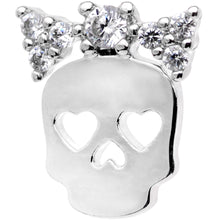 Load image into Gallery viewer, 16G 5/16 Clear Gem Halloween Skull Bow Cartilage Tragus Earring
