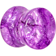 Load image into Gallery viewer, Cosmic Violet Shattered Glass Saddle Plug Set 6mm to 16mm
